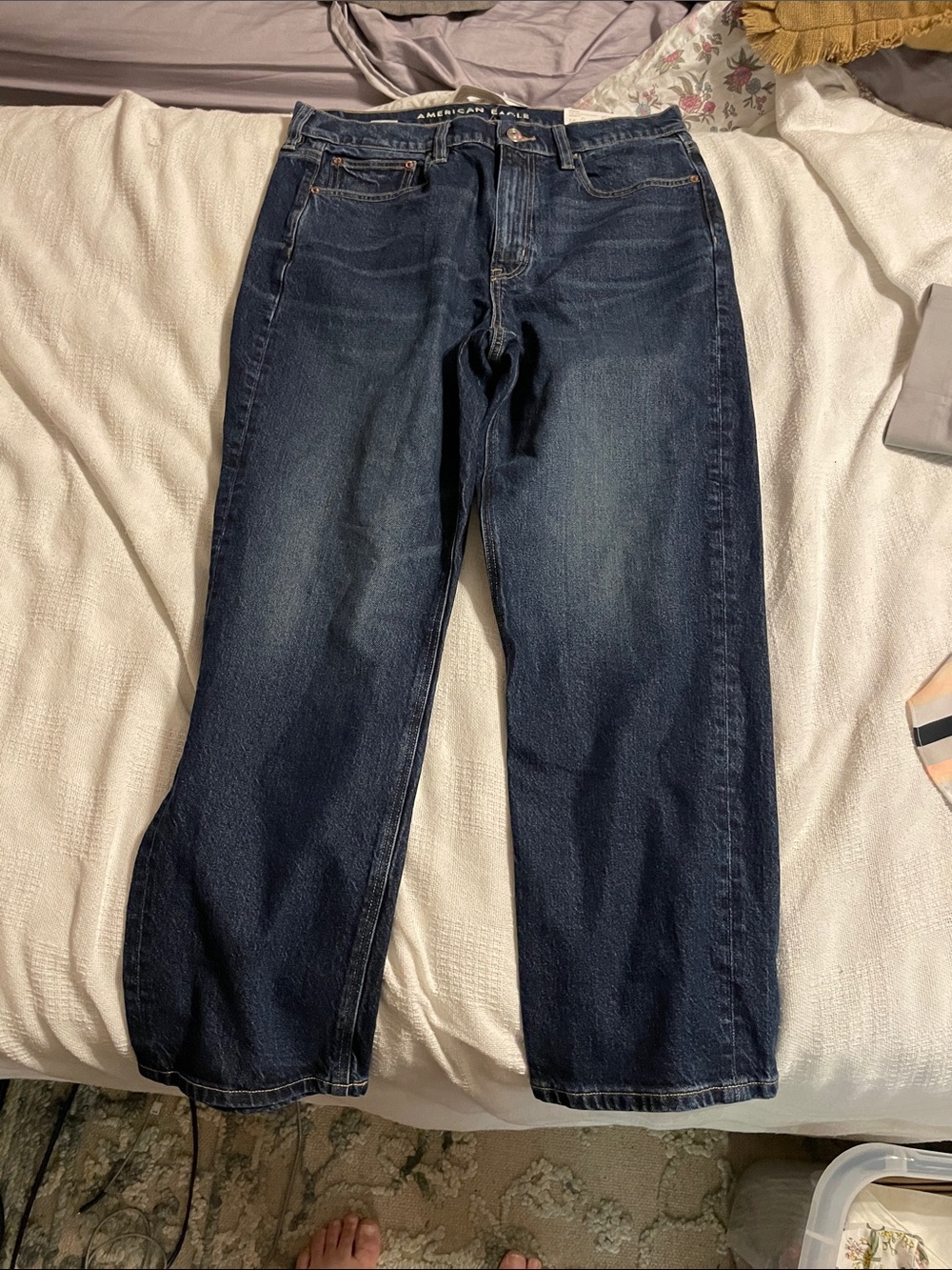 American Eagle Outfitters Women’s Dark Blue Straight Leg Jeans